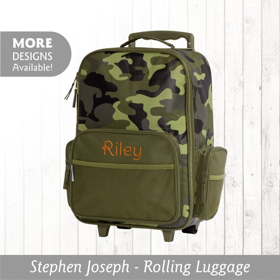 Personalized Camouflage Rolling Luggage for Boys Stephen Joseph
