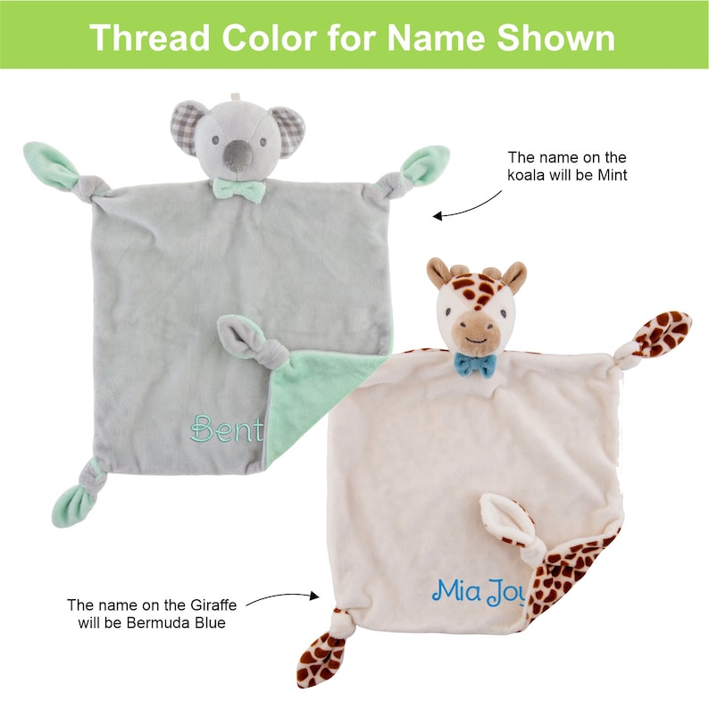 Personalized Baby Lovie / Lovey Blanket / Animal Security Blanket image 7