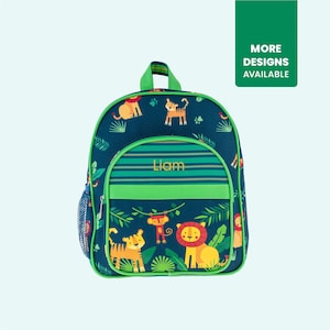 Personalized Jungle Safari Toddler Backpack with Name