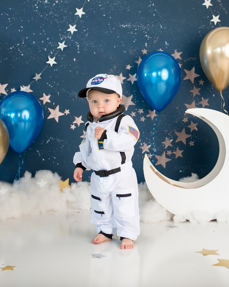 Kids Astronaut Costume Personalized with Name / Halloween Astronaut Space Suit dress up image 1