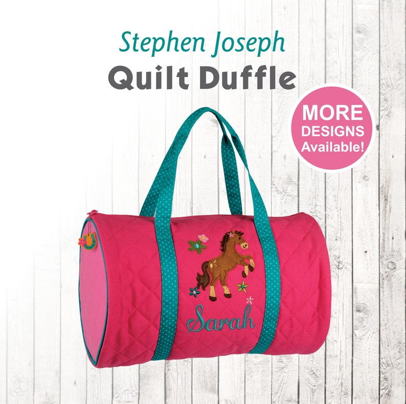 Personalized Horse Duffle Bag Stephen Joseph Quilt Duffel Etsy