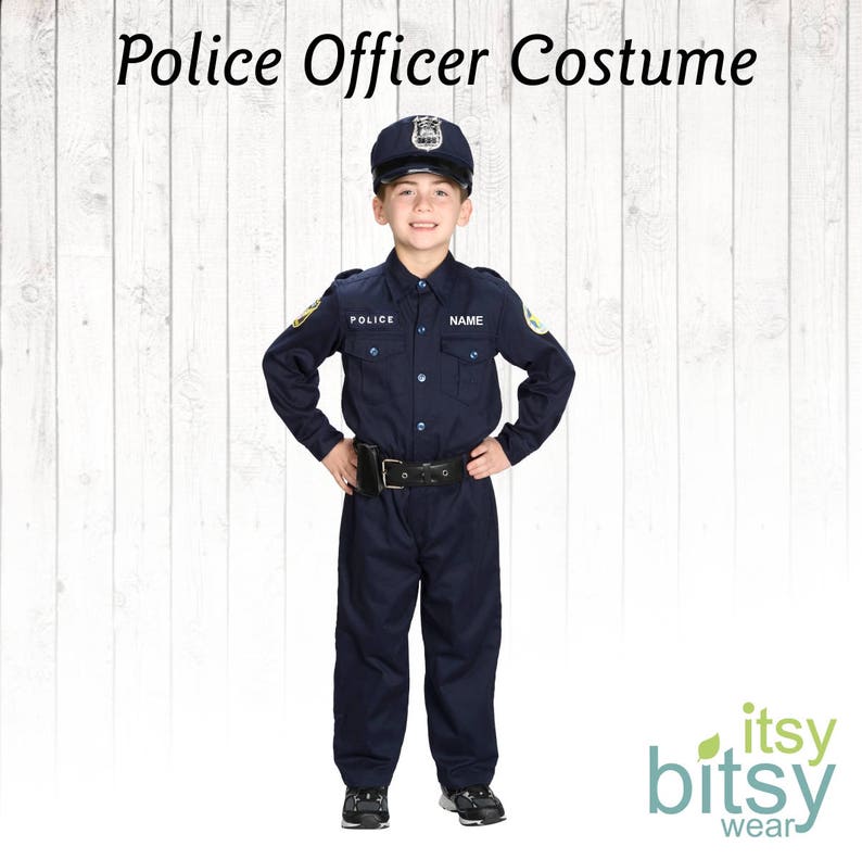 Kids Halloween Costume Police Officer Costume Personalized Police Uniform Dress Up Career Day Outfit Police Officer Outfit SWAT Helmet image 1