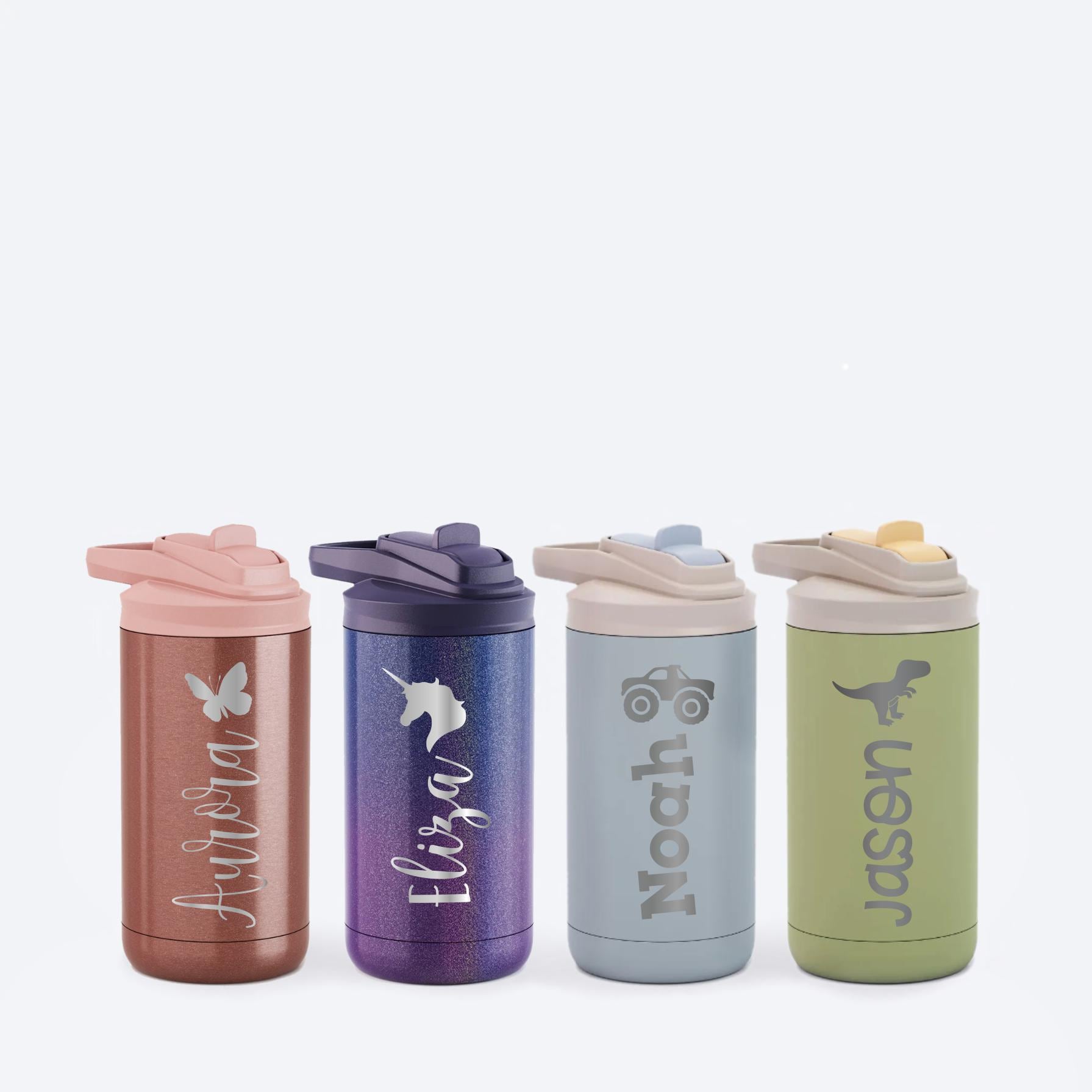 Personalized Kids Water Bottle: 12oz Engraved Stainless Steel Tumbler ...