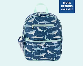 Shark Backpack Personalized with Embroidered Name / Optional Matching Set Shark Lunchbox