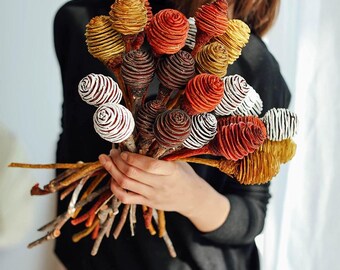 South African Spiral Cone Stems, Natural Dried Botanical Pods, Rustic Vase Filler, Cottagecore Decor, Woodland Home Decoration