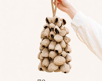 Natural Seed Pod Rattle, Sound Healing Wind Chime, Boho Meditation Decor, Botanical Hanging Bells