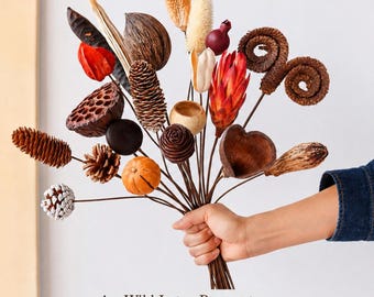 Natural Seed Pod Bouquet | Handmade Botanical Arrangement | Woodland Decor | Rustic Cottagecore Home Accent | Dried Botanical Display