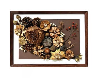 Pine Cone Flowers, Pine Cones, Seed Pods, Natural Botanicals, Dried Berries, Handmade Artwork
