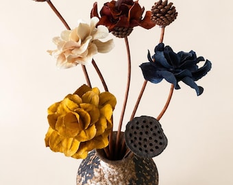Handmade Botanical Flower Arrangement, Natural Seed Pod Flowers, Rustic Table Decor, Nature Inspired Centerpiece, (Vase Not Included)