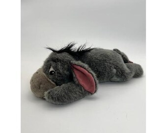 Disney Winnie the Pooh Eeyore Plush Stuffed Animal Detachable Tail Grey 10 Inch
