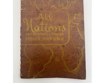 Vintage All Nations United States and Foreign Postage Stamp Album Harold Cohn Co