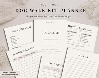 Dog Walk Planner Printable & Digital Download | Dog Walking Log, Pet Routine Tracker, Puppy Training Planner, Dog Habit Tracker PDF