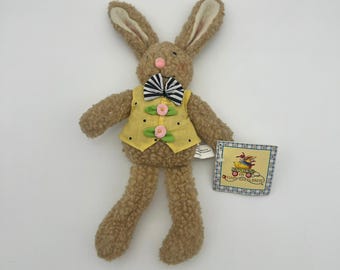 Vintage 1999 Mary Engelbreit Cuties Buddy the Rabbit Plush Enesco Sherpa Bunny