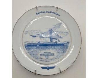 Noritake APL MV President Lincoln Maiden Voyage 1982 Commemorative Plate 10.5in