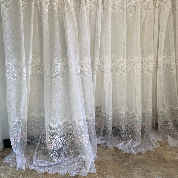 White Lace Curtains - Etsy
