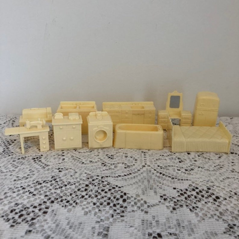 vintage plastic dollhouse furniture