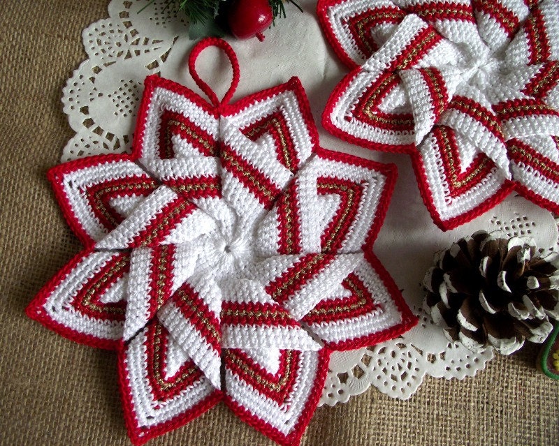 CROCHET PATTERN Pot Holder Christmas Pot Holder Crochet Tea Pot Holder  Kitchen Star Crochet Pot Holder Pdf Pattern Instant Download (Download Now)  