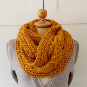 KNITTING PATTERN SCARF Chunky winter knit scarf pattern - London Scarf Cowl Pattern - Big Infinity Scarf Cowl pdf file Instant Download