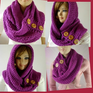 KNITTING PATTERN HOOD Scarf - LouLou Kiss Hooded Scarf - Hood pdf pattern instant download easy to follow pattern quick to knit hood pattern
