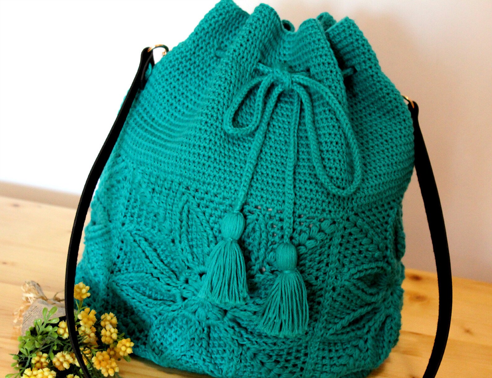 CROCHET PATTERN BAG Stella Bag Shoulder Bag Leather Handle Pdf Etsy