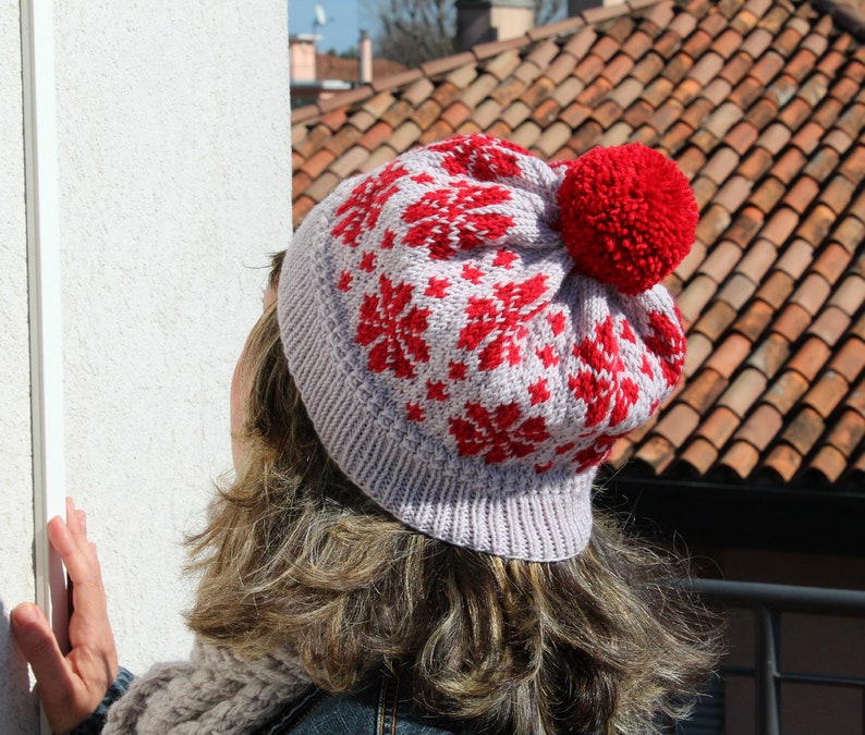 KNITTING HAT PATTERN Cosmos Flowers Hat women knitting hat Etsy