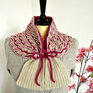 KNITTING PATTERN Cowl knit pattern Thailand Cowl brioche cables cord cowl knit pdf Instant Download learn brioche easy knitting