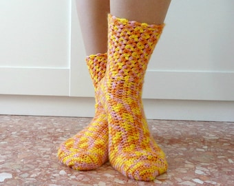 CROCHET SOCKS PATTERN - Magic Crochet Socks - easy crochet woman crochet sock pattern pdf Instant Download lace crochet socks