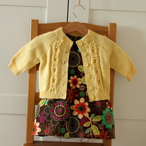 KNITTING BABY PATTERN Angel Baby Toddler Cardigan knit Sweater easy cables baby knit cardigan pdf Instant Download