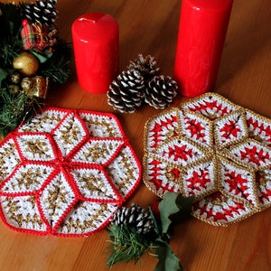 CROCHET PATTERN Lucky Christmas Pot Holders Pot Holder crochet doily home decor Kitchen Christmas Gifts  pdf pattern instant download