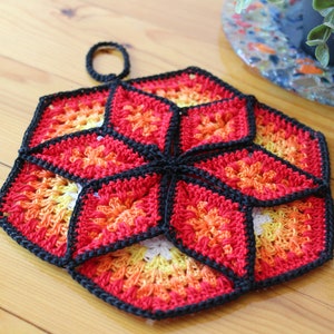 CROCHET PATTERN Pot Holder Lucky Star Pot Holder easy Crochet pattern Tea Pot Holder Granny square crochet pdf pattern Instant Download image 6