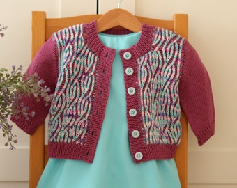 KNITTING PATTERN Baby Cardigan Flamingo Baby Cardigan Baby Toodlers Sweater Brioche Stitch Tutorial Knitting pdf pattern Instant Download