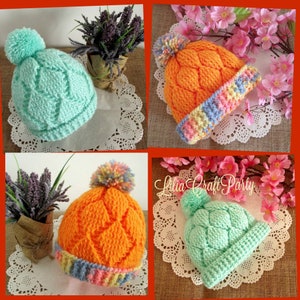 CROCHET PATTERN Baby Crochet Hat Diamonds Baby Hat Beanie Pattern pdf pattern for babies Instant Download image 2