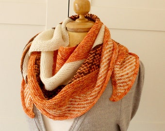 Knitting Shawl Pattern - Autumn Fades Shawl - knit wrap shawl easy knitting woman shawl pdf pattern Instant Download