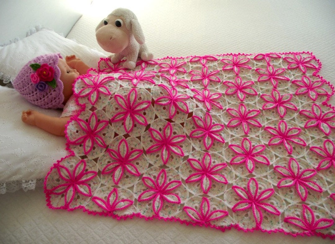 BABY BLANKET Crochet Pattern Flowers Blanket Princessa Blanket Baby