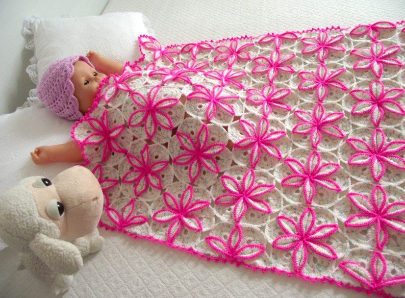 BABY BLANKET Crochet Pattern Flowers Blanket Princessa Blanket Etsy