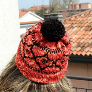 KNITTING HAT PATTERN Italian Vetro Hat beanie Hat pattern woman girl Hat pdf Pattern instant download easy fair isle knit hat image 3