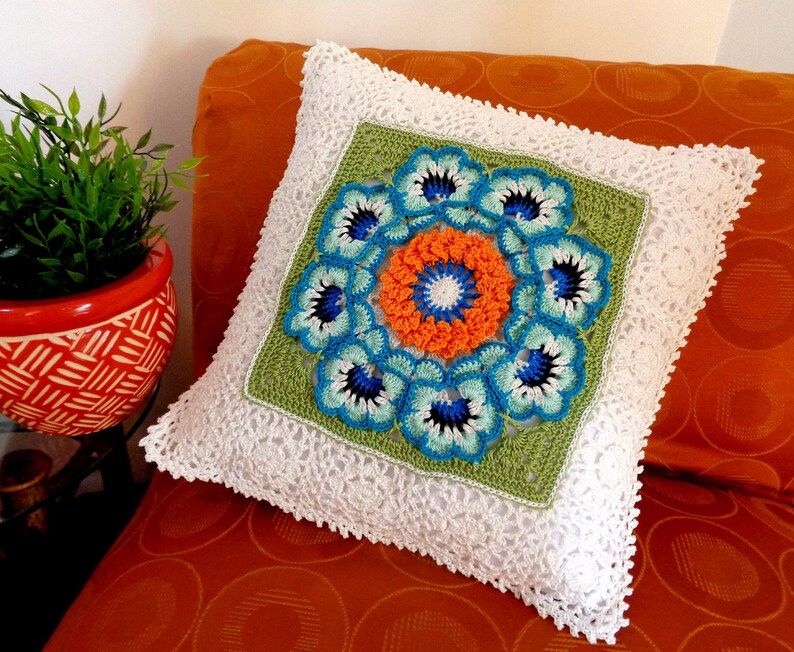 Pillow CROCHET PATTERN Pillow Case Garden Pillow Crochet Etsy