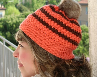 KNITTING HAT PATTERN Loulou Hat easy hat pattern woman hat Instant Download pdf pattern