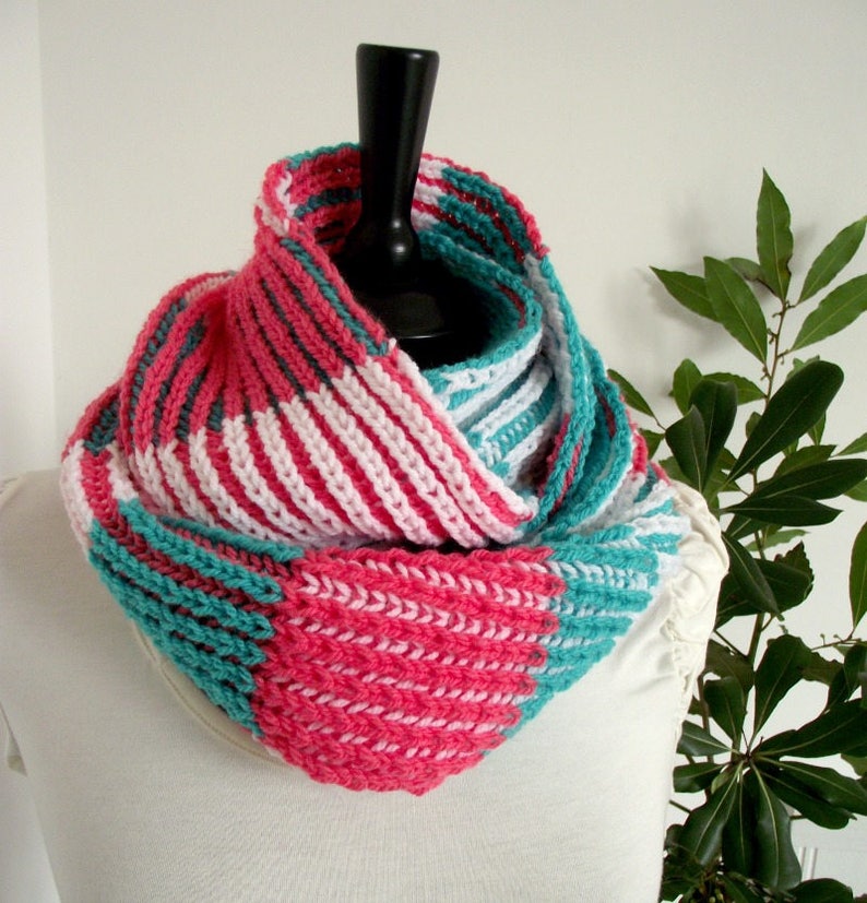 KNITTING PATTERN Brioche two colors Bridget Scarf learn to Etsy