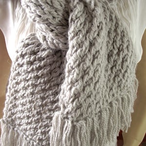 KNITTING SCARF PATTERN Central Park With Fringes Big Scarf for - Etsy