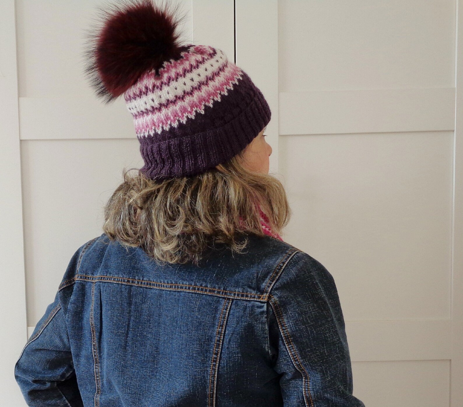 KNITTING HAT PATTERN Bubble Gum Hat Fair Isle Women Knitting Etsy