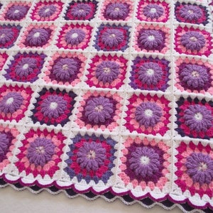 CROCHET PATTERN BLANKET Majesty Blanket granny squares blanket flowers blanket crocheted baby blanket pdf instant download motif flowers image 3