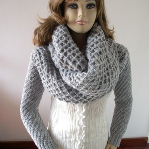 KNITTING PATTERN Scarf hood with Sleeve big scarf with long sleeves hooded scarf Khloe Scarf Sleeves Sweater Wrap Instand Download PDF image 5