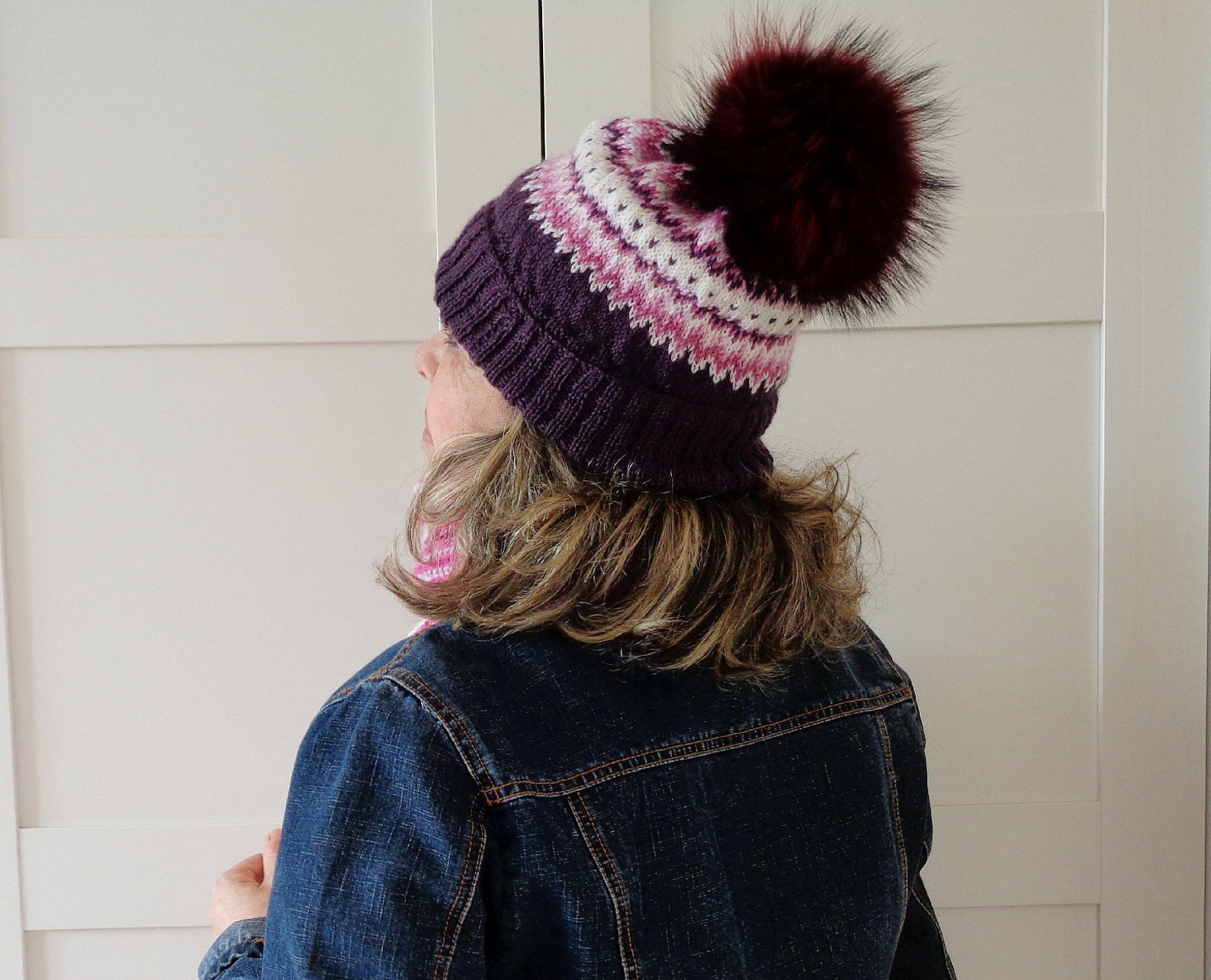 KNITTING HAT PATTERN Bubble Gum Hat Fair Isle Women Knitting Etsy