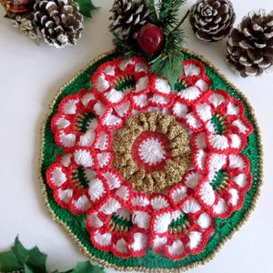 CROCHET PATTERN Christmas Pot Holder Christmas Hanging Wall Ornament Christmas Decoration pdf pattern Instant Download Holiday Gift pattern