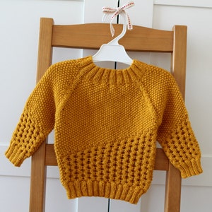 Knitting Raglan Baby Sweater Pattern Crossing Games Baby Sweater sizes 0-3 to 24 months toddler knit sweater pattern crew neck baby knitting image 1