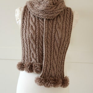KNITTING HAT PATTERN Alpine Scarf Cables big knit scarf image 2