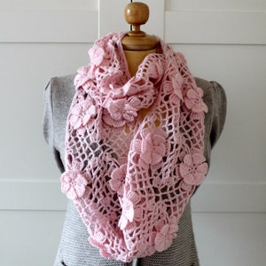 CROCHET PATTERN SCARF Lace Scarf - Floral Whisper scarf - Lace Crochet Scarf pdf pattern Instant download woman crochet scarf pattern