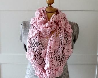 CROCHET PATTERN SCARF Lace Scarf - Floral Whisper scarf - Lace Crochet Scarf pdf pattern Instant download woman crochet scarf pattern