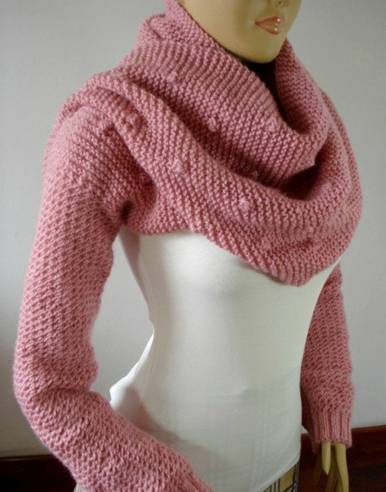 KNITTING PATTERN Hood Scarf With Sleeves Celine Hooded Scarf Etsy